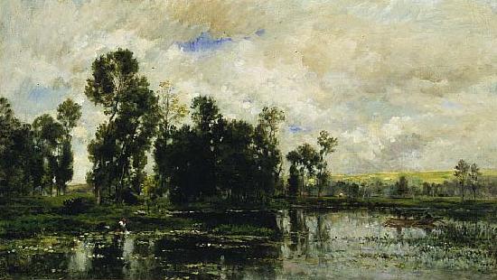 Charles Francois Daubigny The Edge of the Pond oil painting image